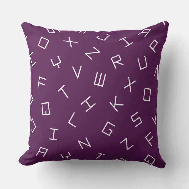 Lettre alphabet prune Coussin (Recto)