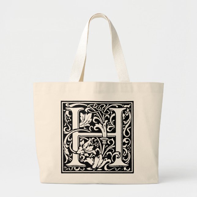 Lettre alphabet Renaissance H sur Sac fourre-tout (Devant)