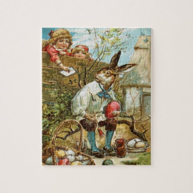 Lettre au puzzle de lapin de Pâques (Vertical)