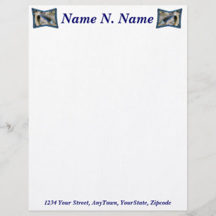 Lettre Avec Motif Papier en-tête de coordination de la plume de Jay