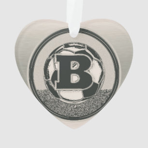 Lettre B de monogramme du football de médaille