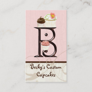 Lettre B Monogram Dessert Boulangerie Cartes de vi