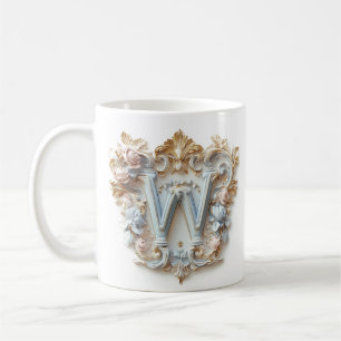 Lettre baroque 'W' Mug pour une Princesse au café