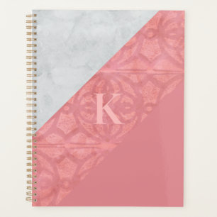 LETTRE Batik Rose Ruddy ET Aquarelle Grise