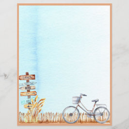 LETTRE Bicyclette Été BORD DE PLAGE Papier non ali