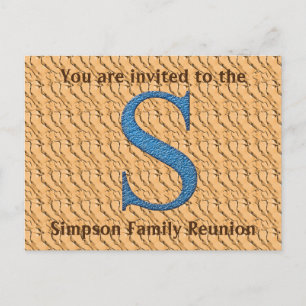 Lettre bleue Invitation Réunion familiale S Monogr