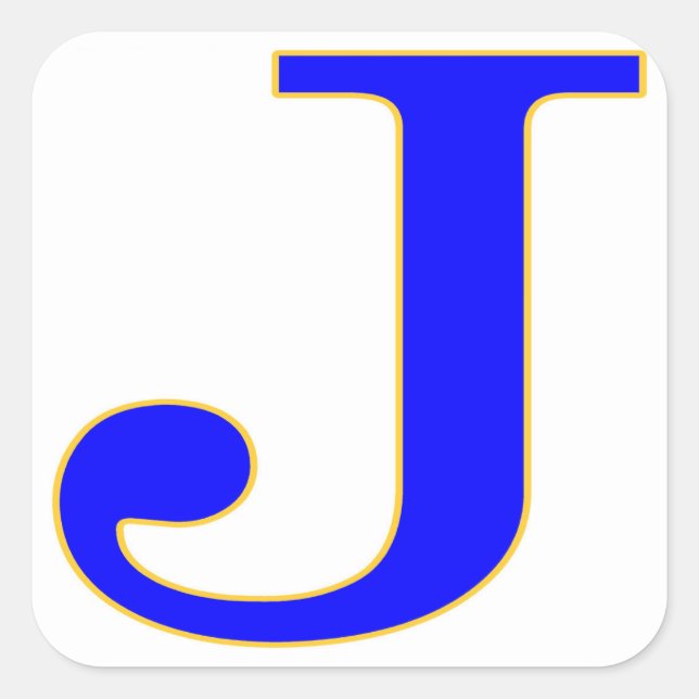 LETTRE BLEUE J Sticker (Devant)