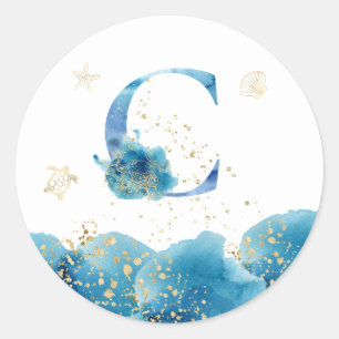 *~* LETTRE C - Autocollant d'enveloppe de la plage