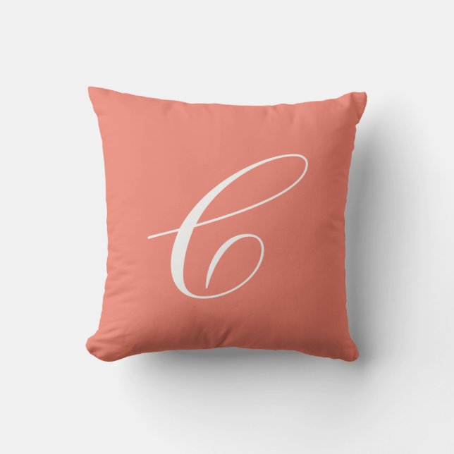 Lettre C Coussin de monogramme de corail (Recto)