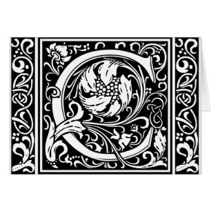 Lettre C Monogramme médiéval Art Nouveau