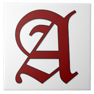 Lettre Canterbury A en carreaux Monogrammes rouges