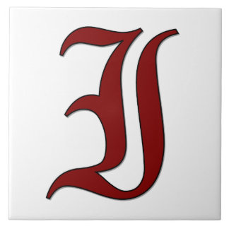 Lettre Canterbury I en carreaux Monogrammes rouges