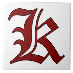 Lettre canterbury K en carreaux de monogramme roug