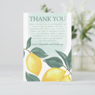 Lettre Carte de remerciements Citrus Lemon