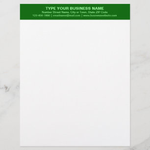 Lettre Centré aligné et vert monochrome en-tête de