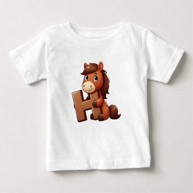Lettre Cheval H Baby T-shirt (Devant)