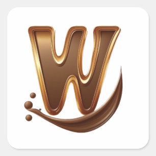Lettre chocolat autocollants W