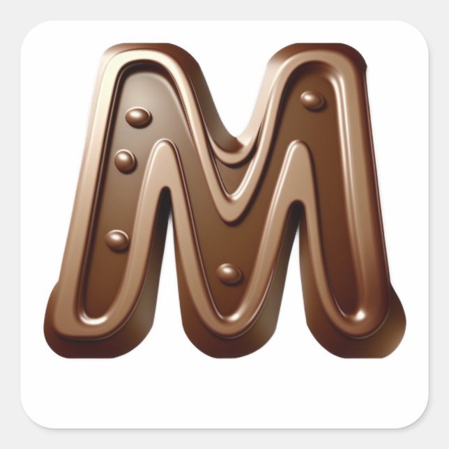 Lettre chocolatée M autocollants (Devant)