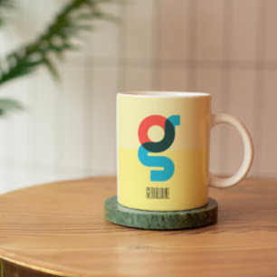 Lettre colorée personnalisée Monogramme G Mug de c