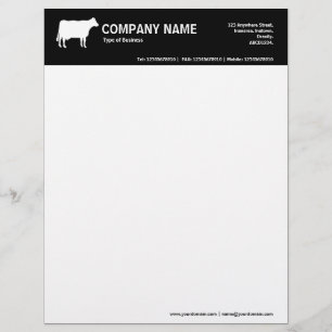 Lettre Customisable En-tête blanc de couleur de la vache 2in - noir