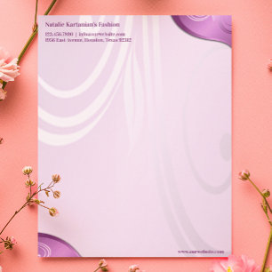 Lettre Customisée Modèle de papier à en-tête floral élégant