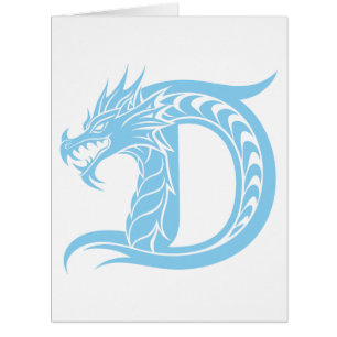 Lettre D de style dragon, Alphabet Dragon, Monogra
