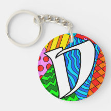 Lettre D doodles colorés