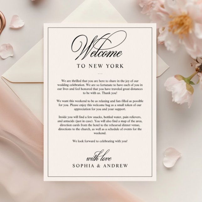 Lettre d'accueil classique simple et carte d'itiné (Créateur téléchargé)