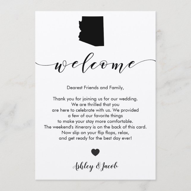 LETTRE D'ACCUEIL Mariage DE L'Arizona & Carte Itin (Devant)