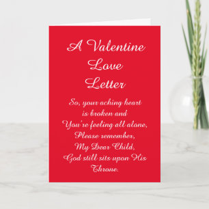 Lettre d'amour Christian Valentine Carte de vacanc