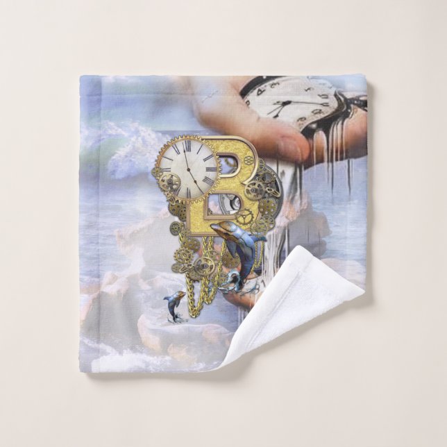 Lettre d'anniversaire B (Gant de toilette)