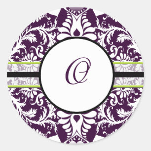LETTRE D'AUTRE Sticker initial pourpre Damask O Ma