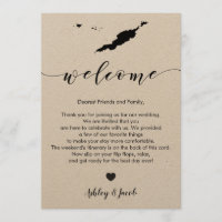 Lettre de bienvenue du Mariage Anguilla et carte d