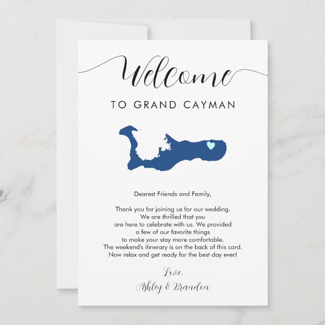 Lettre de bienvenue du Mariage de la carte Grand C (Devant)