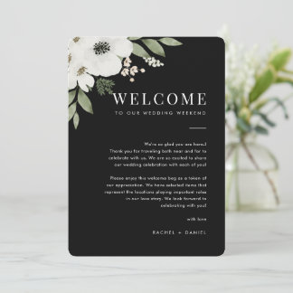 Lettre de bienvenue du Mariage floral et carte d'i