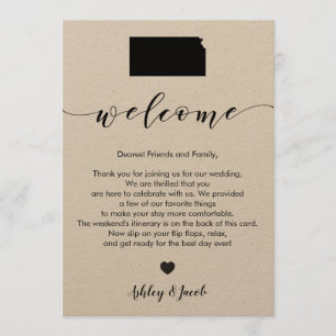 Lettre de bienvenue du Mariage Kansas et carte d'i