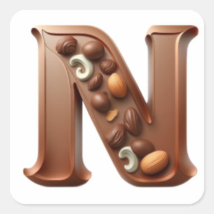 Lettre de chocolat N autocollants
