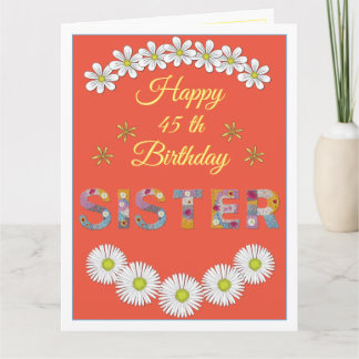 Lettre de fleurs Soeur Carte d'anniversaire person