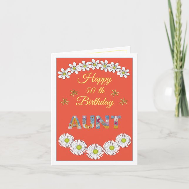 Lettre de fleurs Tante Carte d'anniversaire person (Devant)
