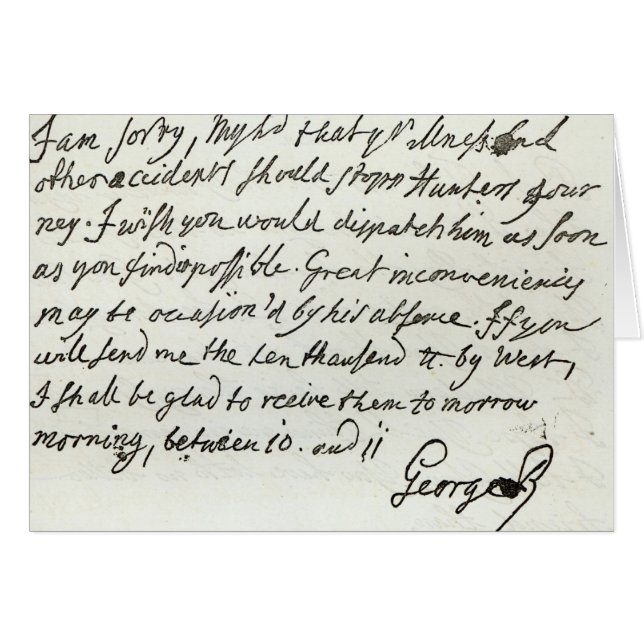 Lettre de George II au duc de Newcastle (Devant horizontal)