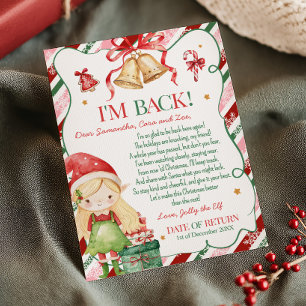 Lettre de la fille elf de Noël Carte de lettre
