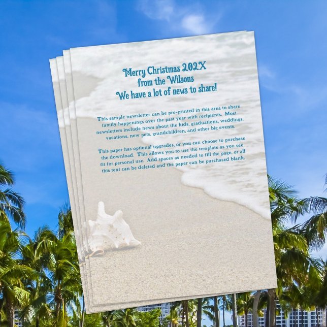 Lettre de Noël annuelle Cartes à thème côtières (Créateur téléchargé)