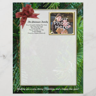 Lettre de Noël de famille, en-tête de lettre de