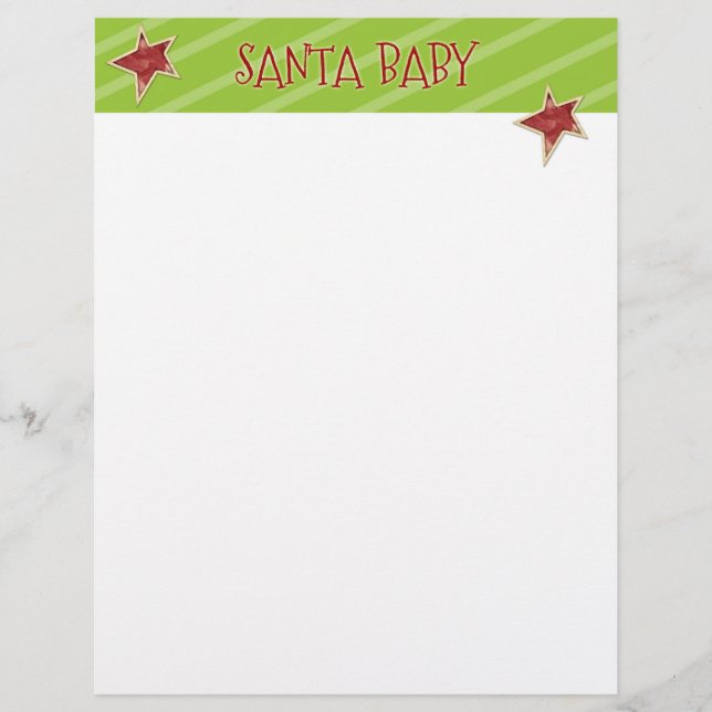 Lettre de Noël Papier - Père Noël Baby Stars (Devant)