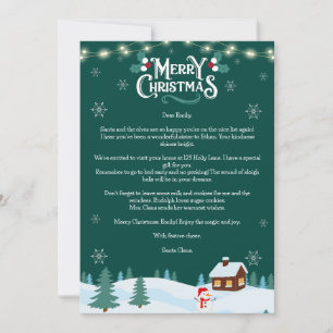 Lettre de Noël personnalisée Carte de Noël