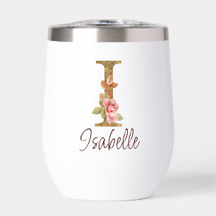 Lettre de nom personnalisée I Roses roses blush fe