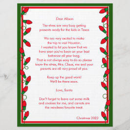 Lettre de Père Noël Red Ornamy Papier
