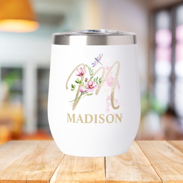 Lettre de script or M Monogramme Nom personnalisé (Créateur téléchargé)