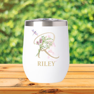 Lettre de script or R Monogramme Nom personnalisé