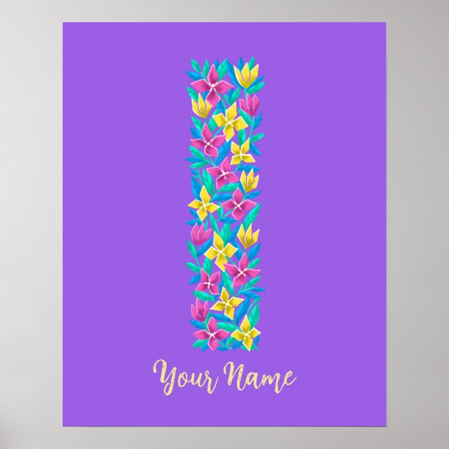 lettre décoration florale murale personnalisée (Devant)